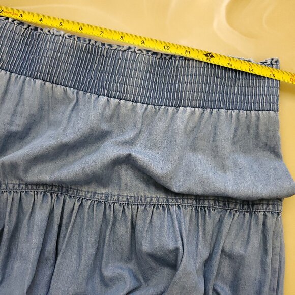 INC Flowy Tiered Chambray Maxi Skirt - Picture 7 of 13